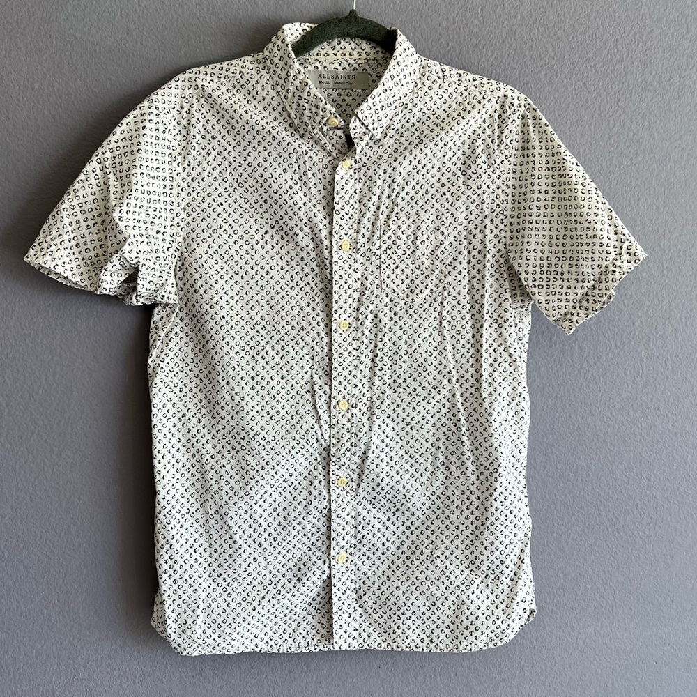All Saints Short Sleeve Button Down Shirt - size small
